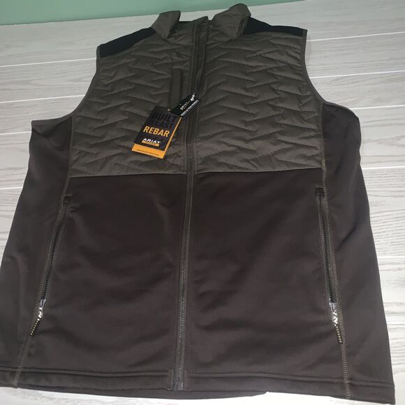Ariat Rebar Cloud 9 Mens Vest XL Tall Workwear Zone Welded Insulation Brown - Picture 1 of 9